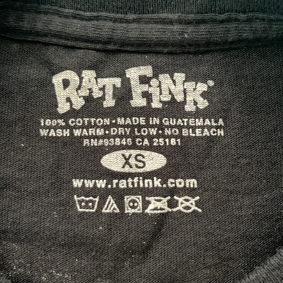 Ed “Big Daddy” Roth RAT FINK Kids XS Black Cotton Short Sleeve Crew Neck Tee - Picture 3 of 8